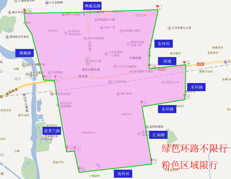 燕郊高清地图